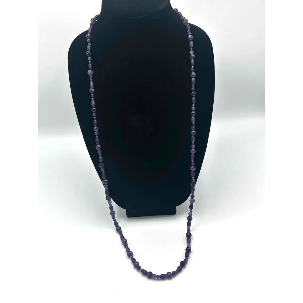 Amethyst beaded necklace